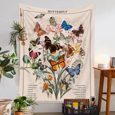 Vintage Boho Multicolor Floral Print Wall Tapestry For Room Decor
