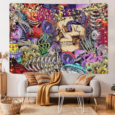 Vintage Boho Multicolor Floral Print Wall Tapestry For Room Decor