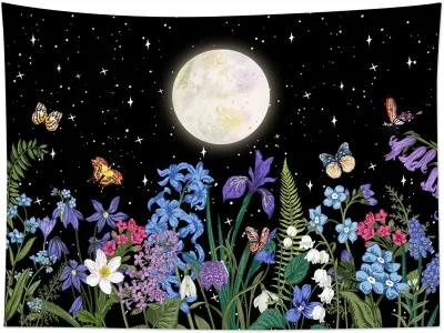 Vintage Boho Multicolor Floral Print Wall Tapestry For Room Decor