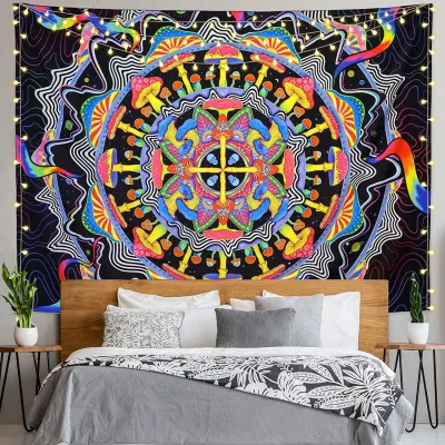 Vintage Boho Multicolor Floral Print Wall Tapestry For Room Decor