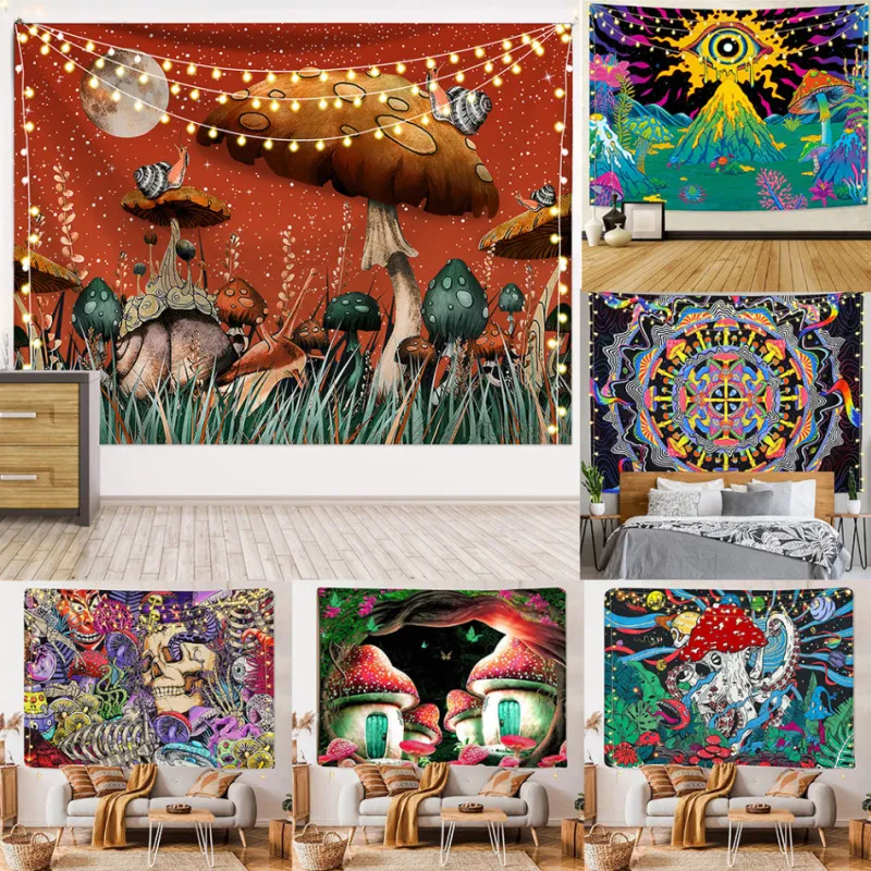 Vintage Boho Multicolor Floral Print Wall Tapestry For Room Decor