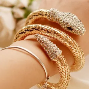 Exaggerated Fashion Multi-Layer Full Diamond Snake-Shaped Bracelet