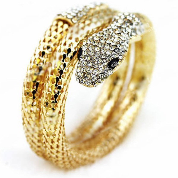 Wholesale Exaggerated Fashion Multi-Layer Full Diamond Snake