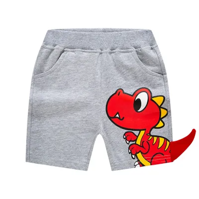 Kids Boys Cute 3D Dinosaur Design Elastic Cotton Casual Shorts
