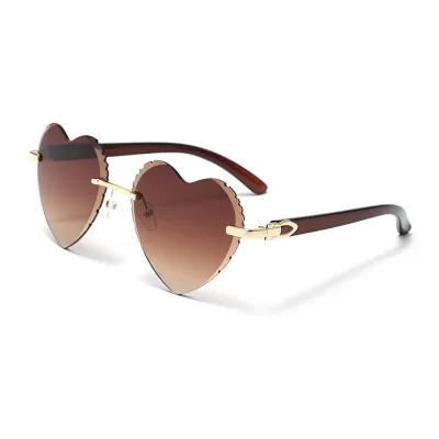 Peach Heart Decorative Personality Trend Sunglasses