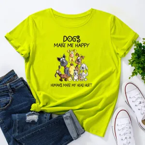 Women Casual Street Hipster Short Sleeve Round Print Loose T-Shirt