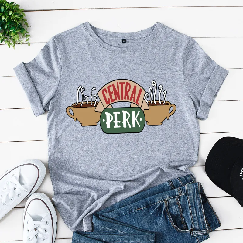 Women Casual Central Perk Short Sleeve T-Shirt