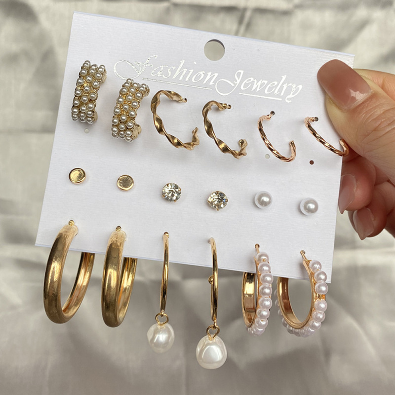 Wholesale Women Exaggerated Imitation Pearl And Zircon