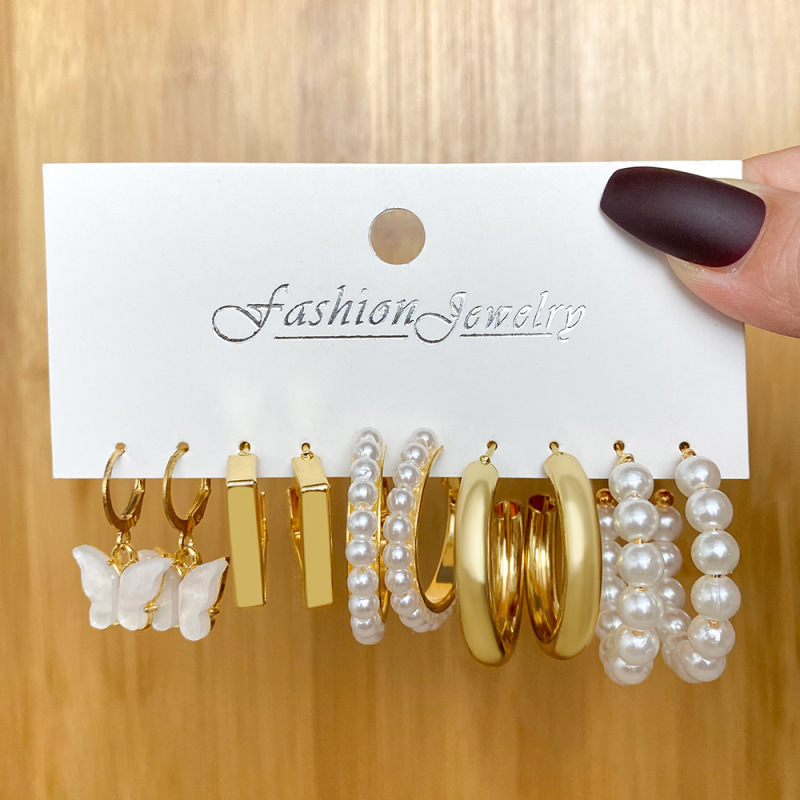 Wholesale Women Exaggerated Imitation Pearl And Zircon