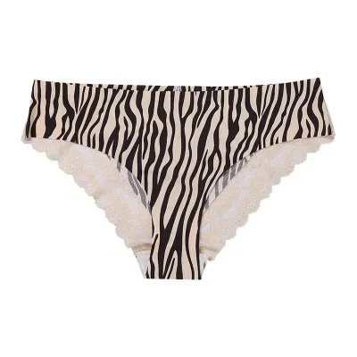 Women Leopard Sexy Lace Patchwork Low Waist Breathable Soft Panty