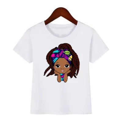 Kids Casual Round Neck Short Sleeve Cartoon Doll Pattern Milk Fiber Loose T-shirt