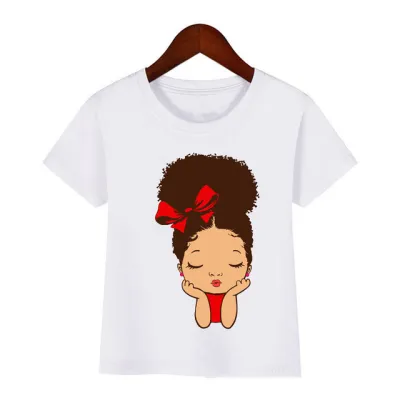 Kids Casual Round Neck Short Sleeve Cartoon Doll Pattern Milk Fiber Loose T-shirt