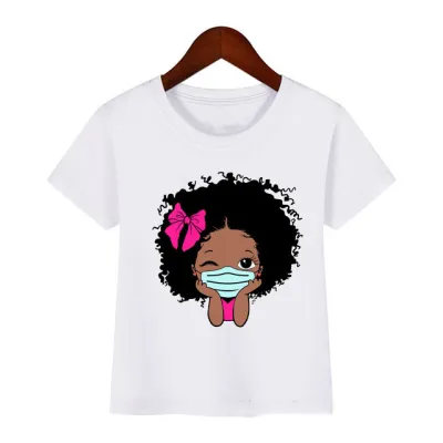 Kids Casual Round Neck Short Sleeve Cartoon Doll Pattern Milk Fiber Loose T-shirt