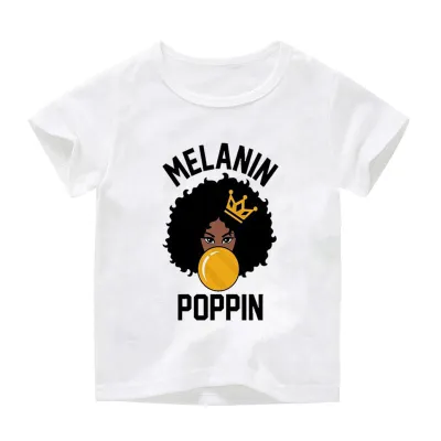 Kids Casual Round Neck Short Sleeve Cartoon Doll Pattern Milk Fiber Loose T-shirt