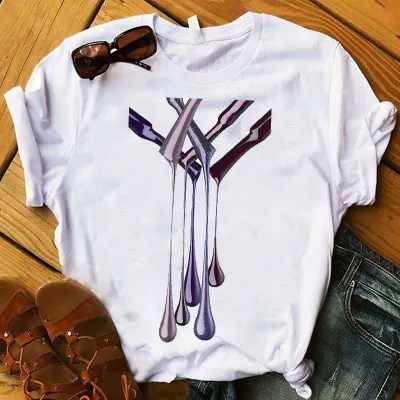 Women's Casual Loose Fit Nail Polish Bottle Printed Short Sleeve T-Shirt