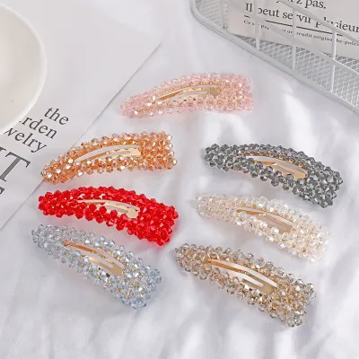 Women Chic Crystal Solid Color All-match Bobby Pin