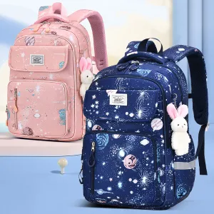 Kids Cute Cartoon Space All Over Print Casual Backpack Schoolbag Nylon Unisex Primary School