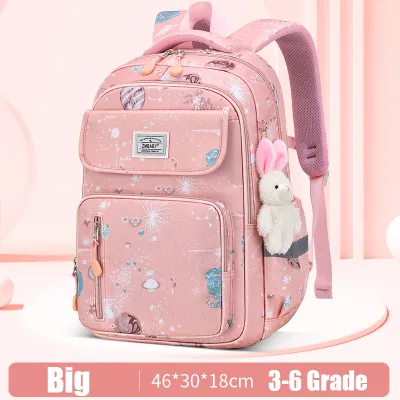 Kids Cute Cartoon Space All Over Print Casual Backpack Schoolbag Nylon Unisex Primary School