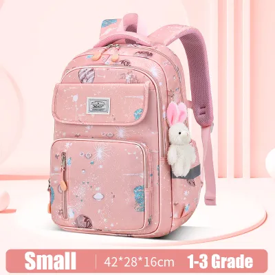 Kids Cute Cartoon Space All Over Print Casual Backpack Schoolbag Nylon Unisex Primary School