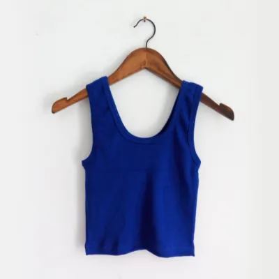 Women Edgy High-Waisted Solid Color Backless Crop Tank Top