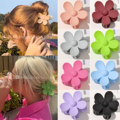 Women Fashion Candy Color Flower Shape Hair Claw Clip