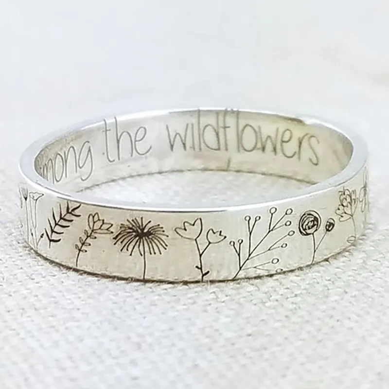Women Fashion You Belong Among The Wildflowers Idyllic Floral Dandelion Ring