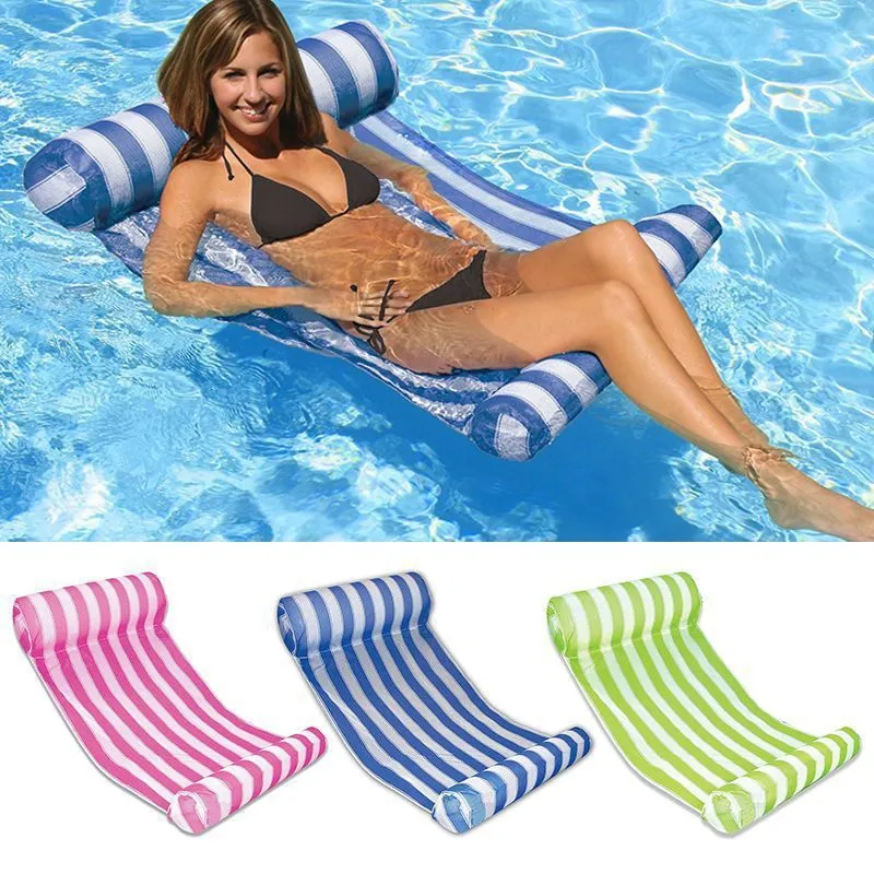 New Summer Inflatable Floating Bed Water Hammock Lounge Chair Swimming Air Mattress