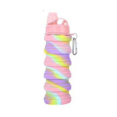 Camouflage Folding Silicone Water Bottle 500Ml Large Capacity Portable Outdoor Sports Drinkware for Adults