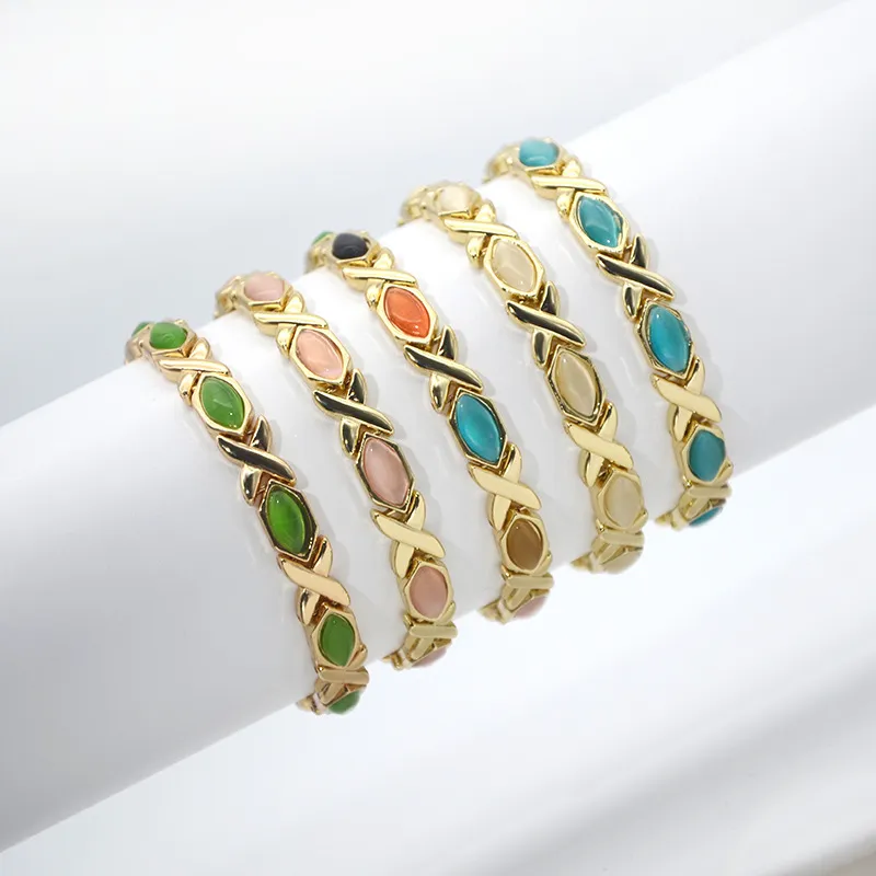 Women Stylish Detachable Diamond Opal Magnet Bracelet