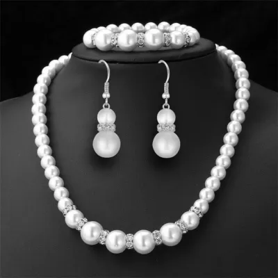 Women's Elegant Rhinestone Imitation Pearl Jewelry Set
