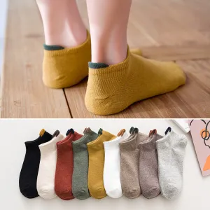 Unisex Spring And Summer Shallow Mouth Low Socks Sweat-Absorbing Cotton Thin Socks