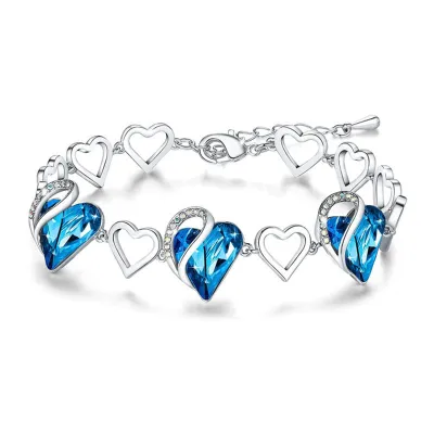 Women Creative Heart Shaped Diamond Crystal Love Bracelet