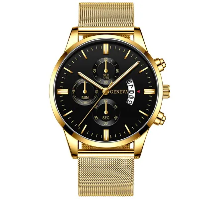 Men Fashion Business Round Dial Quartz Watch
