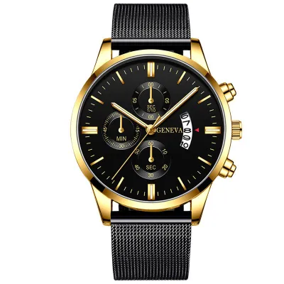 Men Fashion Business Round Dial Quartz Watch