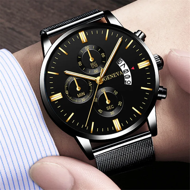 Men Fashion Business Round Dial Quartz Watch