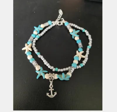 Women Fashion Turtle Pendant Shell Starfish Beach Couple Suit Anklets
