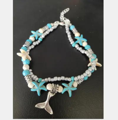 Women Fashion Turtle Pendant Shell Starfish Beach Couple Suit Anklets