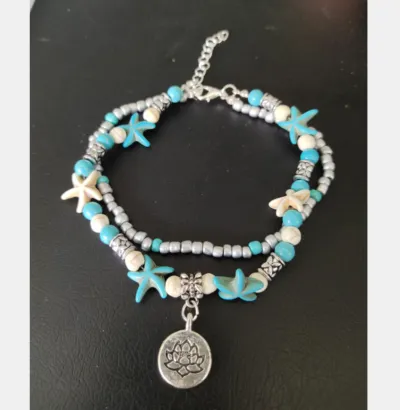 Women Fashion Turtle Pendant Shell Starfish Beach Couple Suit Anklets