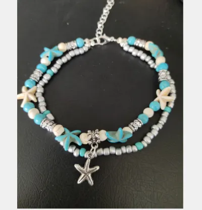 Women Fashion Turtle Pendant Shell Starfish Beach Couple Suit Anklets