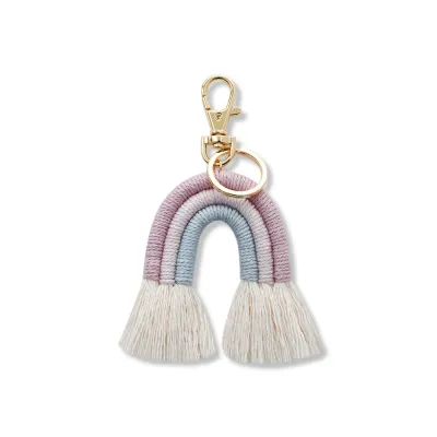 Women's Fashion Creative Bohemian Tassel Bag Pendant Hand-Woven Rainbow Keychain
