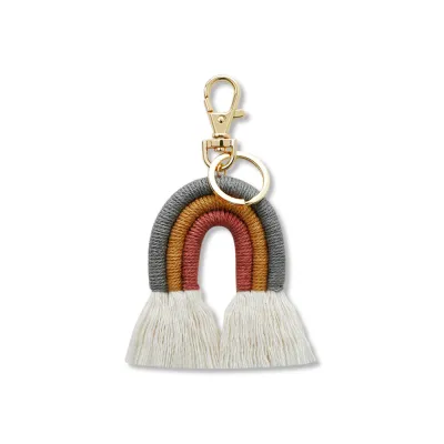 Women's Fashion Creative Bohemian Tassel Bag Pendant Hand-Woven Rainbow Keychain