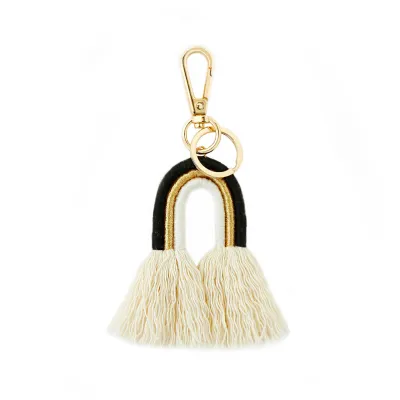 Women's Fashion Creative Bohemian Tassel Bag Pendant Hand-Woven Rainbow Keychain