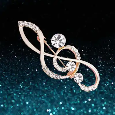 Women Fashion Pearl Floral Rhinestone Alloy Brooch