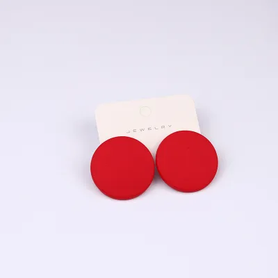 Women's Simple Geometric Solid Color Acrylic Round Stud Earrings