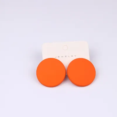 Women's Simple Geometric Solid Color Acrylic Round Stud Earrings