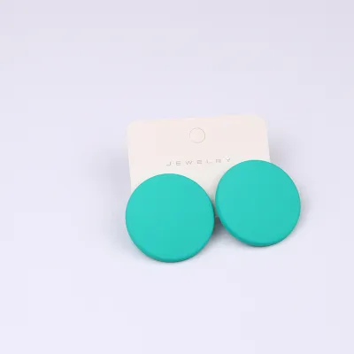 Women's Simple Geometric Solid Color Acrylic Round Stud Earrings