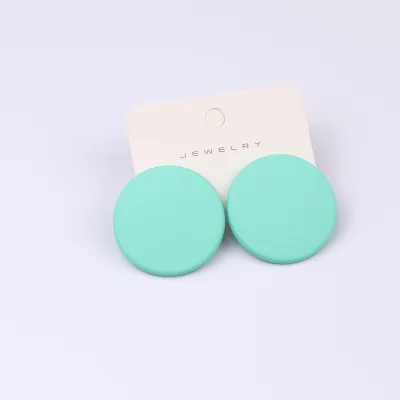 Women's Simple Geometric Solid Color Acrylic Round Stud Earrings