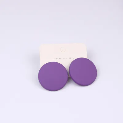 Women's Simple Geometric Solid Color Acrylic Round Stud Earrings