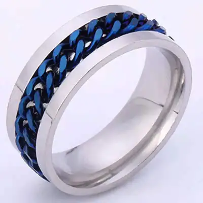 Men Cool Rotating Stainless Steel Turnable Bottle Opener Chain Ring