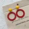 Red And White Dot Stud Earrings